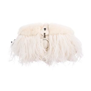 VINTAGE Dior Mink and Ostrich Feather Clutch